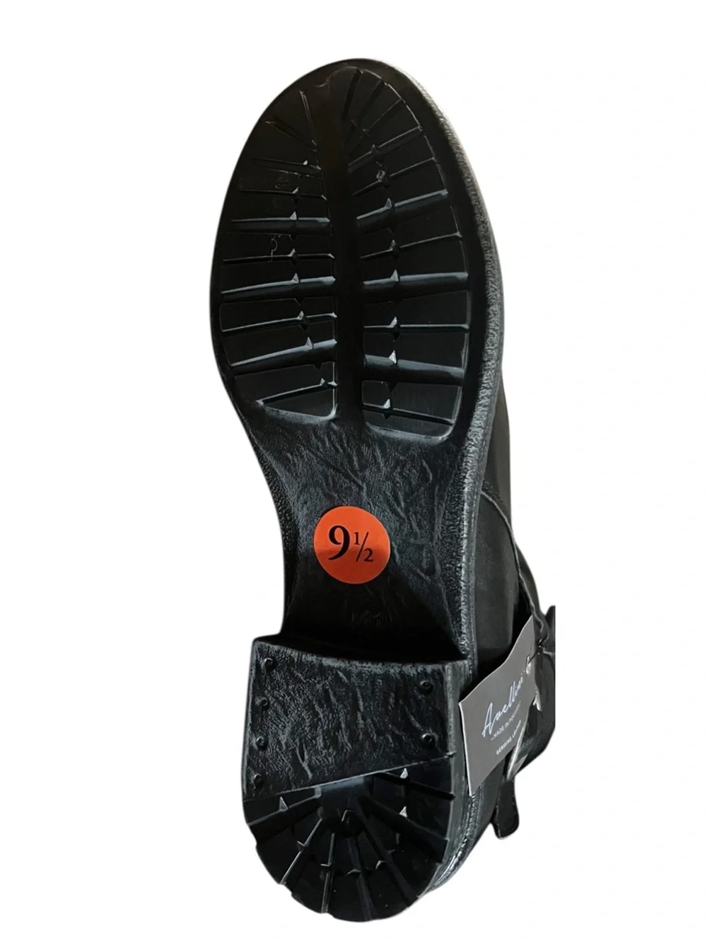Avellini Black Leather Ankle Boots with Buckle Detail Sz 9.5